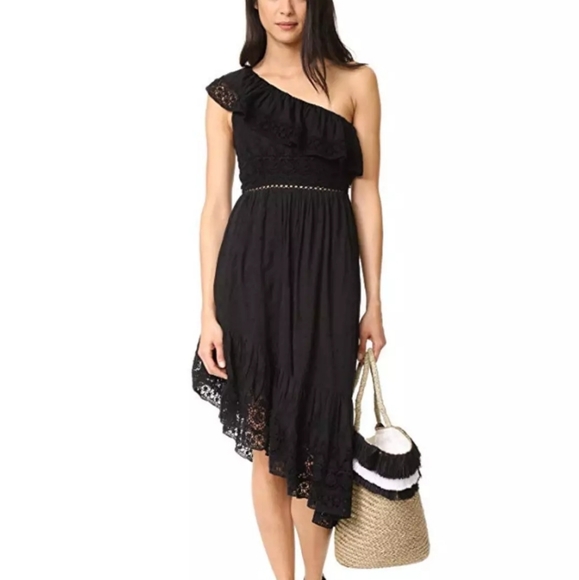LoveShackFancy Dresses & Skirts - SOLD ‼️ Loveshackfancy Pamela Dress Asymmetrical Hem Black